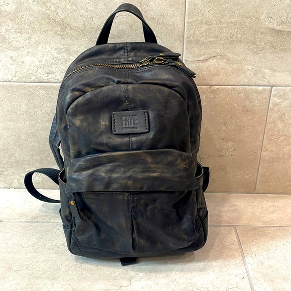 Frye Bags Frye Black Gold Metallic Leather Backpack Nwot Poshmark